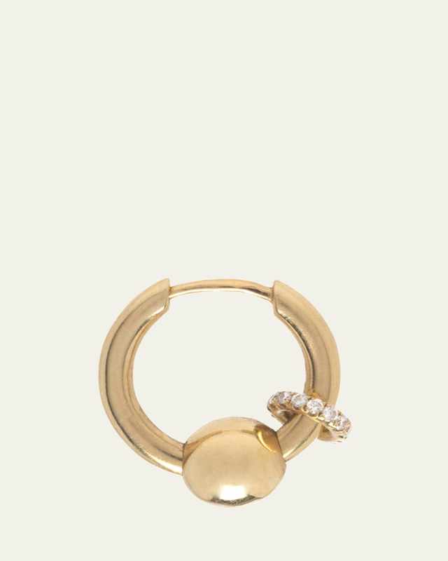 PIERCING Small Earring with White Diamonds, Single